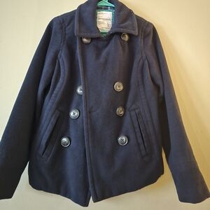 Aeropostale Dark Blue Double-Breasted Coat